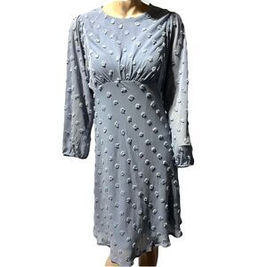 Anthropologie Eri + Ali Michaela Pommed Powder Blue Dress Size 6P ALTERED ? NWT